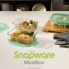 Pyrex Snapware® MealBox™ 5.8-cup Divided Glass Food Storage Container with Blue Lid