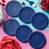 Pyrex Pyrex® 4-cup Round Dark Blue Plastic Lids, 6-pack